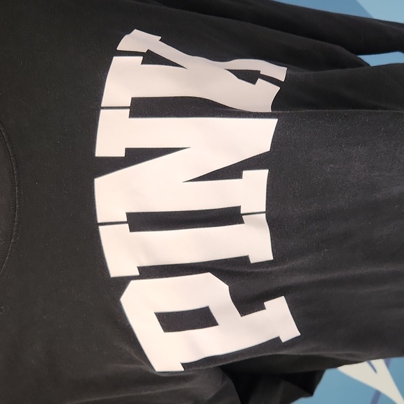 Victoria's Secret Pink Oversized Sweatshirt Black Medium - Picture 2 of 6